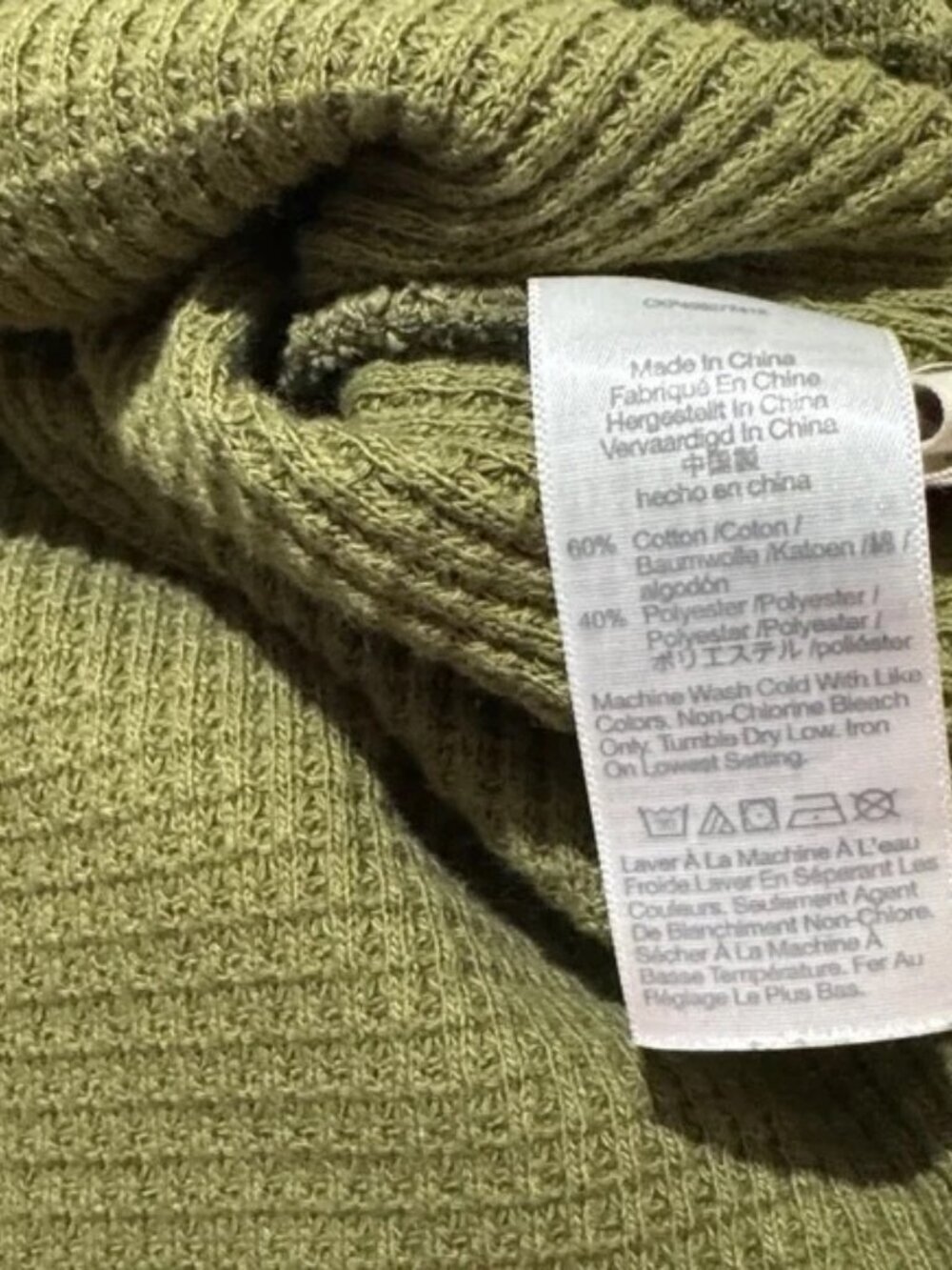 MADEWELL Waffle Split Neck Crop T-shirt In Vintage Moss Sz M - Picture 7 of 7